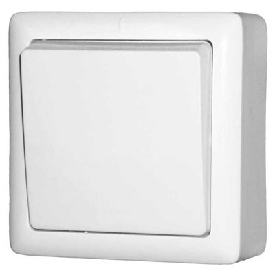 Systeme Electric ХИТ наруж Бел Выключатель 1-клавишный 6А, 250В