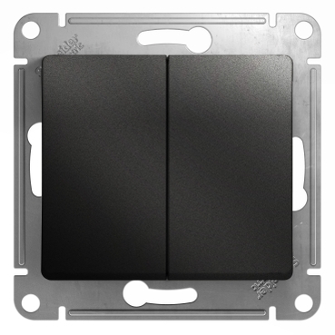 Systeme Electric Glossa Антрацит Выключатель 2-клавишный, сх.5, 10АХ
