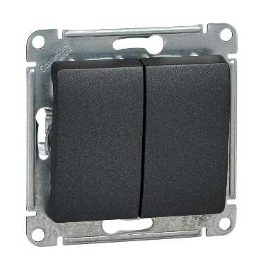 Systeme Electric Glossa Антрацит Выключатель 2-клавишный, сх.5, 10АХ