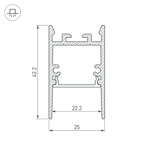 Arlight Профиль SL-COMFORT-2542-2000 ANOD (Алюминий)