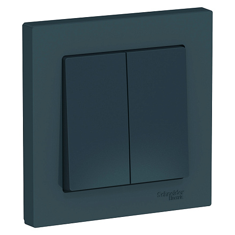 Systeme Electric AtlasDesign Изумруд Выключатель 2-клавишный сх.5, 10АХ, в сборе