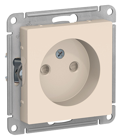 Systeme Electric AtlasDesign Беж Розетка б/з со шторками, 16А, механизм