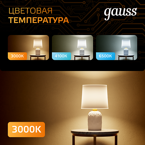 Gauss Лампа R50 6W 500lm 3000K Е14 LED