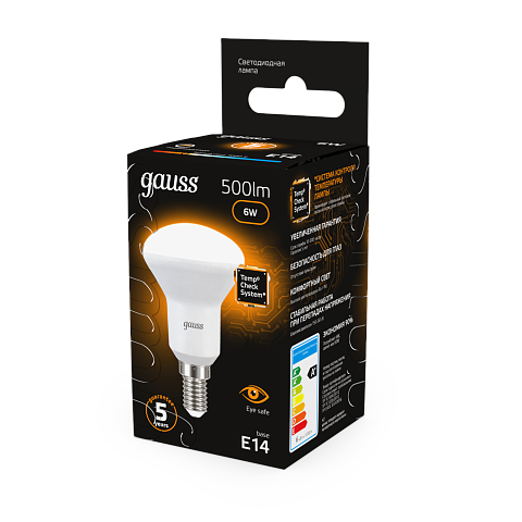 Gauss Лампа R50 6W 500lm 3000K Е14 LED