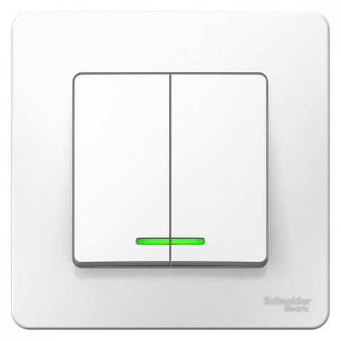 Systeme Electric Blanca внутр Бел Выключатель 2-клавишный с подсветкой, 10А, 250B