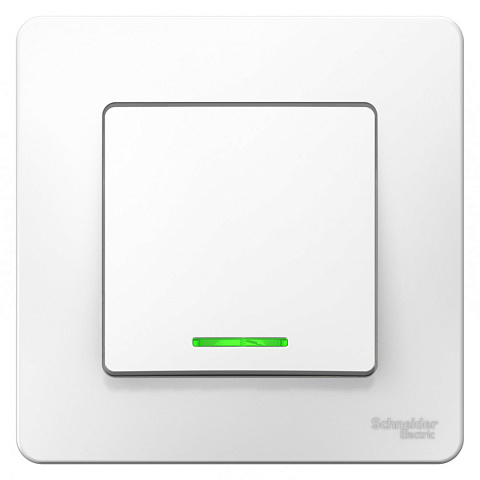 Systeme Electric Blanca внутр Бел Выключатель 1-клавишный с подсветкой, 6А, 250B