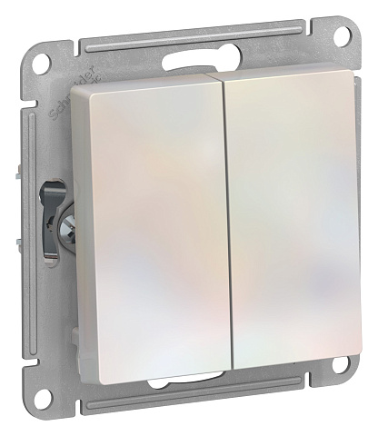Systeme Electric AtlasDesign Жемчуг Переключатель 2-клавишный сх.6, 10АХ, механизм