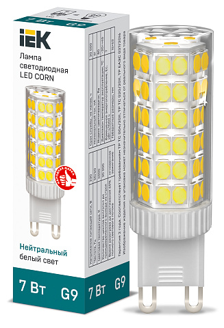 IEK Лампа LED CORN капсула 7Вт 230В 4000К керамика G9