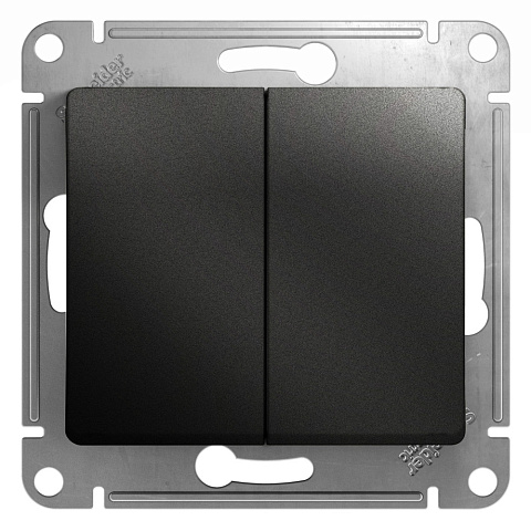 Systeme Electric Glossa Антрацит Выключатель 2-клавишный, сх.5, 10АХ
