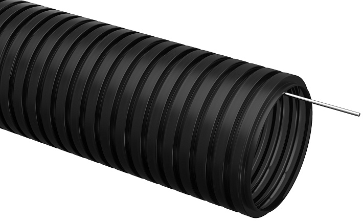 IEK ELASTA Труба гофр.ПНД d 20 с зондом (50 м) черный