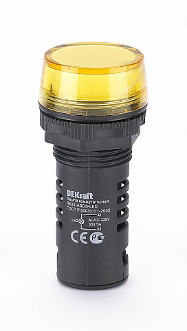 Dekraft Лампа комм. ADDS D22 LED жел. 220В AC/DC ЛK-22
