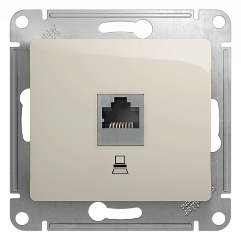 Systeme Electric Glossa Молочный Розетка компьютерная RJ45 кат.5E