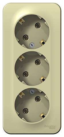 Systeme Electric Blanca наруж Беж Розетка 3-ая с/з без шторок, изолир. пластина 16А, 250В