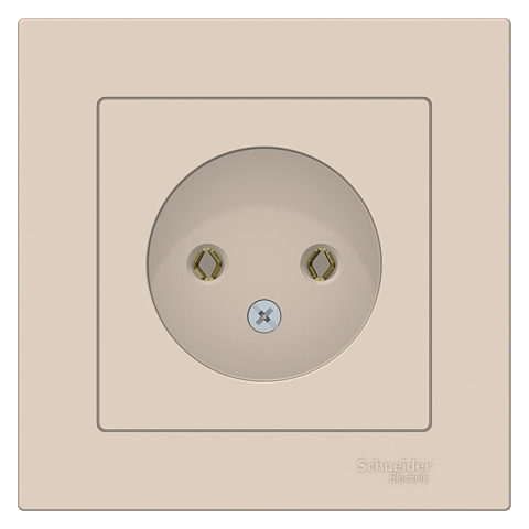 Systeme Electric AtlasDesign Беж Розетка б/з, 16А, в сборе