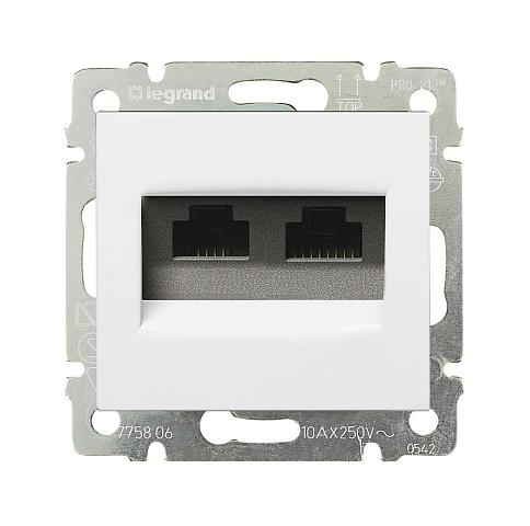 Legrand Valena Бел Розетка комп(RJ45) 2-ая 5 кат UTP с захватами