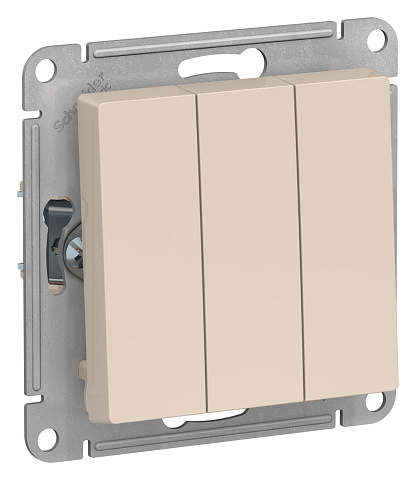 Systeme Electric AtlasDesign Беж Выключатель 3-клавишный сх.1+1+1, 10АХ, механизм