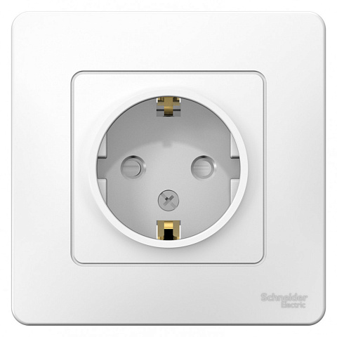 Systeme Electric Blanca внутр Бел Розетка с/з со шторками, 16А, 250В