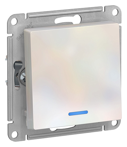 Systeme Electric AtlasDesign Жемчуг Выключатель 1-клавишный с подсветкой, сх.1а, 10АХ, механизм