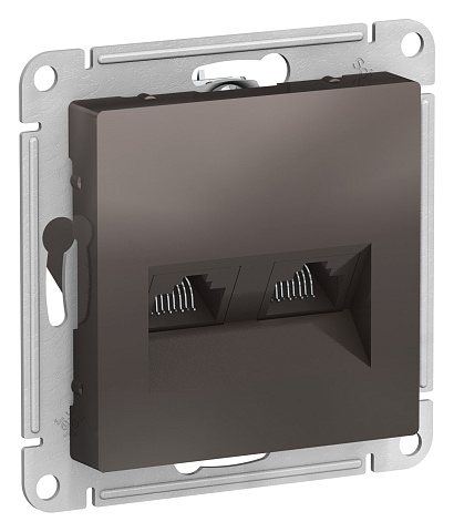 Systeme Electric AtlasDesign Мокко Розетка двойная компьютерная RJ45+RJ45, кат.5E, механизм