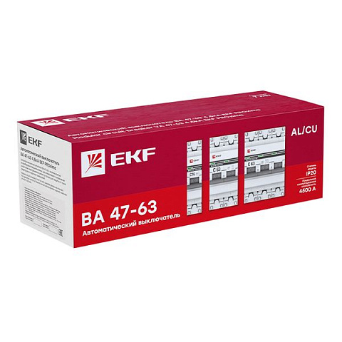 EKF PROxima ВА 47-63 Автоматический выключатель  (С) 4P 25А 4,5kA