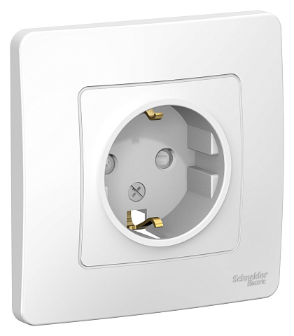 Systeme Electric Blanca внутр Бел Розетка с/з со шторками, 16А, 250В