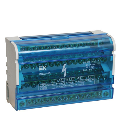 IEK Шины на DIN-рейку в корпусе (кросс-модуль) 3L+PEN 4х15