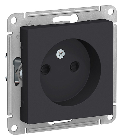 Systeme Electric AtlasDesign Карбон Розетка б/з со шторками, 16А, механизм