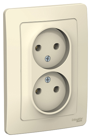 Systeme Electric Blanca внутр Молочная Розетка 2-ая б/з без шторок, 16А, 250В