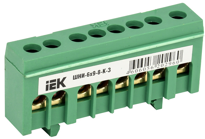 IEK Шина PE земля в корп изол на DIN-рейку ШНИ-6х9-8-К-З