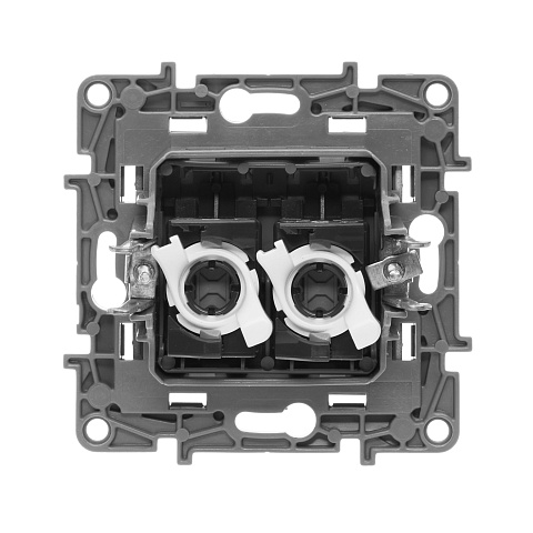 Legrand Etika Антрацит Розетка компьютерная 2-ая RJ45, кат.5е UTP 