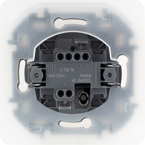 Legrand INSPIRIA Алюминий Переключатель IP44 - 10 AX - 250 В
