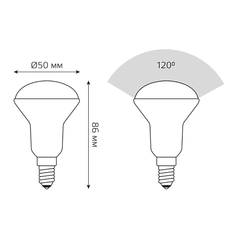 Gauss Лампа R50 6W 500lm 3000K Е14 LED
