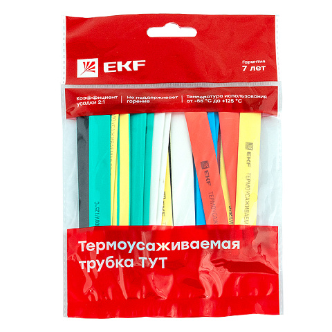 EKF PROxima Термоусаживаемая трубка ТУТ нг 8/4 набор:7 цветов по 3шт. 100мм.