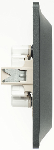 Systeme Electric Glossa Антрацит Розетка 2-ая б/з ,16А (в сборе)
