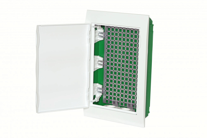 Systeme Electric City9 Box IT корпус встраиваемый с белой дв. 3ряд/36мод 2 розетки