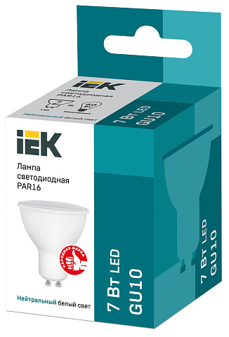 IEK Лампа светодиодная ECO PAR16 софит 7Вт 230В 4000К GU10