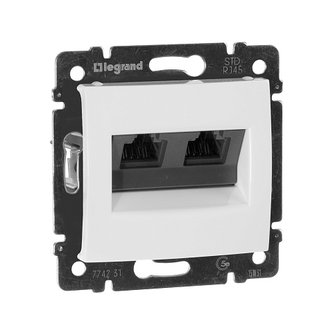 Legrand Valena Бел Розетка комп(RJ45) 2-ая 5 кат UTP с захватами