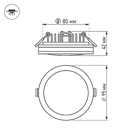 Arlight Светодиодная панель LTD-95SOL-10W Day White (IP44 Пластик, 3 года)