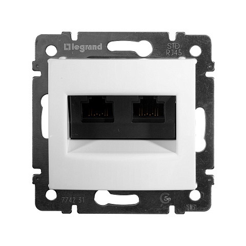 Legrand Valena Бел Розетка комп(RJ45) 2-ая 5 кат UTP с захватами