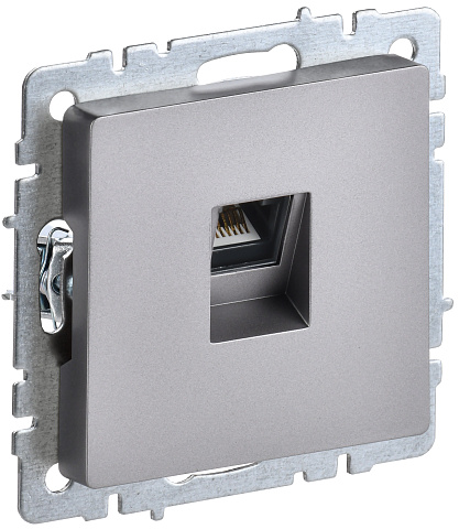 IEK BRITE BASE Сталь Розетка комп RJ45 кат.5E РК10-БрС