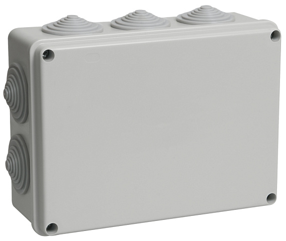 IEK Коробка КМ41244 распаячная для о/п 190х140х70 мм IP55 (RAL7035, 10 гермовводов)