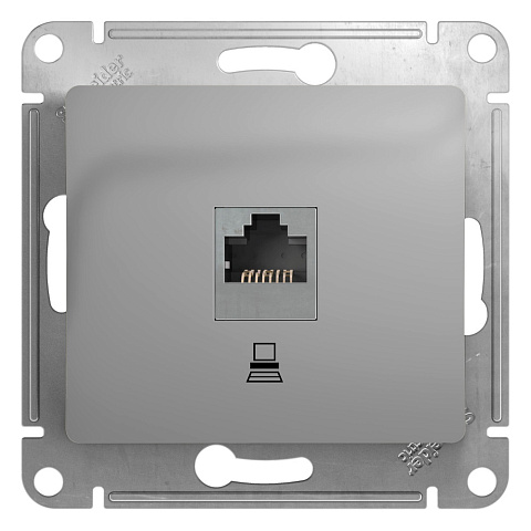 Systeme Electric Glossa Алюминий Розетка компьютерная RJ45 кат.5E