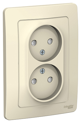 Systeme Electric Blanca внутр Молочная Розетка 2-ая б/з со шторками, 16А, 250В