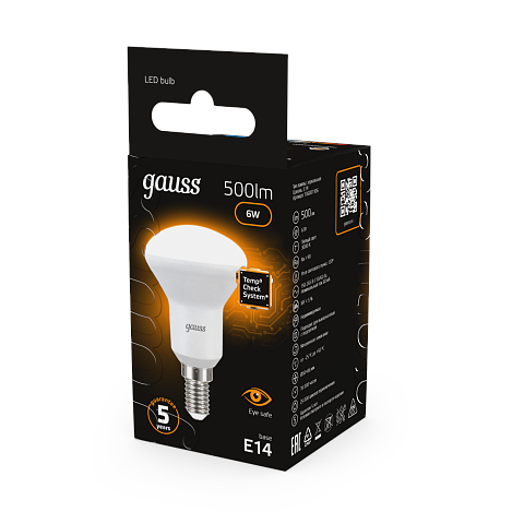 Gauss Лампа R50 6W 500lm 3000K Е14 LED