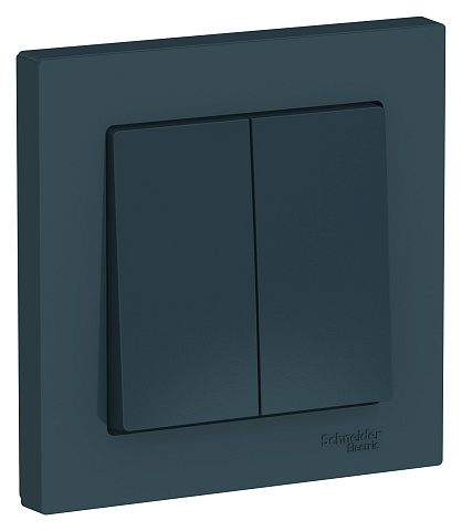 Systeme Electric AtlasDesign Изумруд Выключатель 2-клавишный сх.5, 10АХ, в сборе