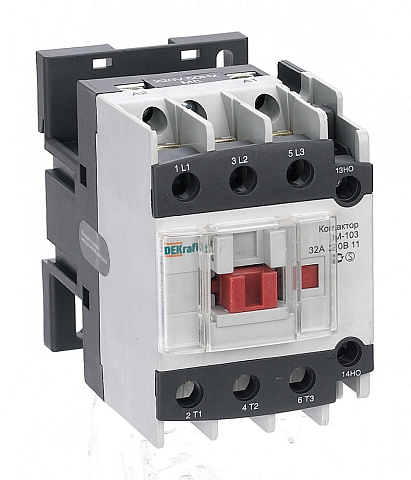 Dekraft Контактор 32А 220В АС3 1НО+1НЗ КМ-103