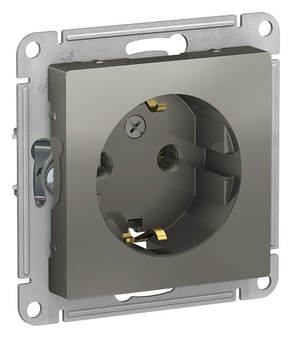 Systeme Electric AtlasDesign Сталь Розетка с/з, 16А, механизм