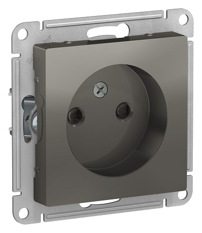 Systeme Electric AtlasDesign Сталь Розетка б/з со шторками, 16А, механизм