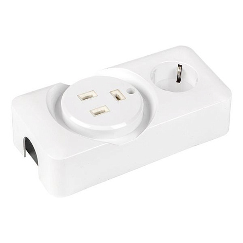 EKF PROxima Розетка двойная (РШ/евро) 32А/16A 250В 2P+PE бел.