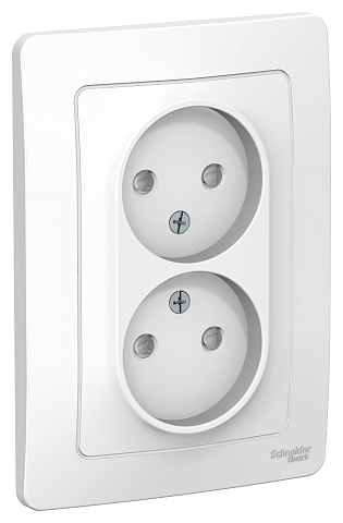 Systeme Electric Blanca внутр Бел Розетка 2-ая б/з со шторками, 16А, 250В